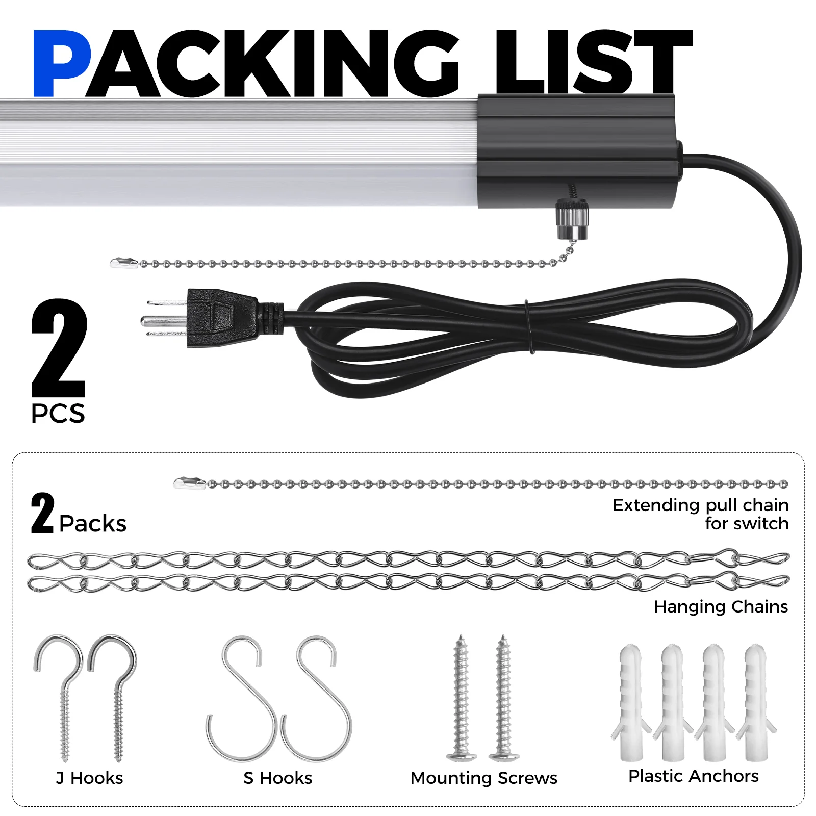 Barrina 168W LED Shop Lights 8FT 5000K 16800LM | Hanging, Linkable & Power Plug Cords | BS168 - Image 9