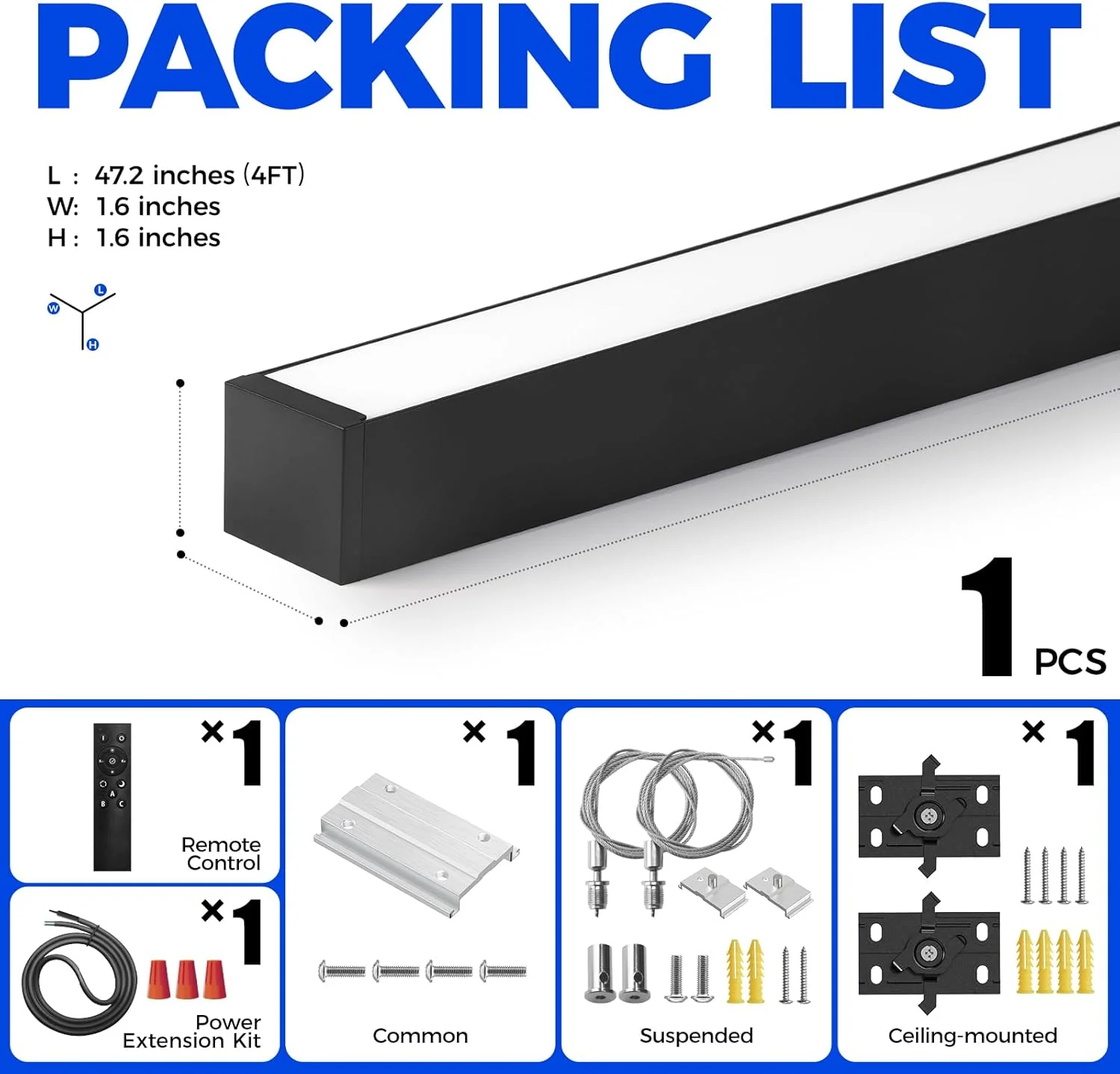 Barrina 4040 Remote Series 3rd-Generation 40W LED Linear Lights 4FT 3000K - 6000K 4000LM | Seamless Connection & Color Changing - Image 8