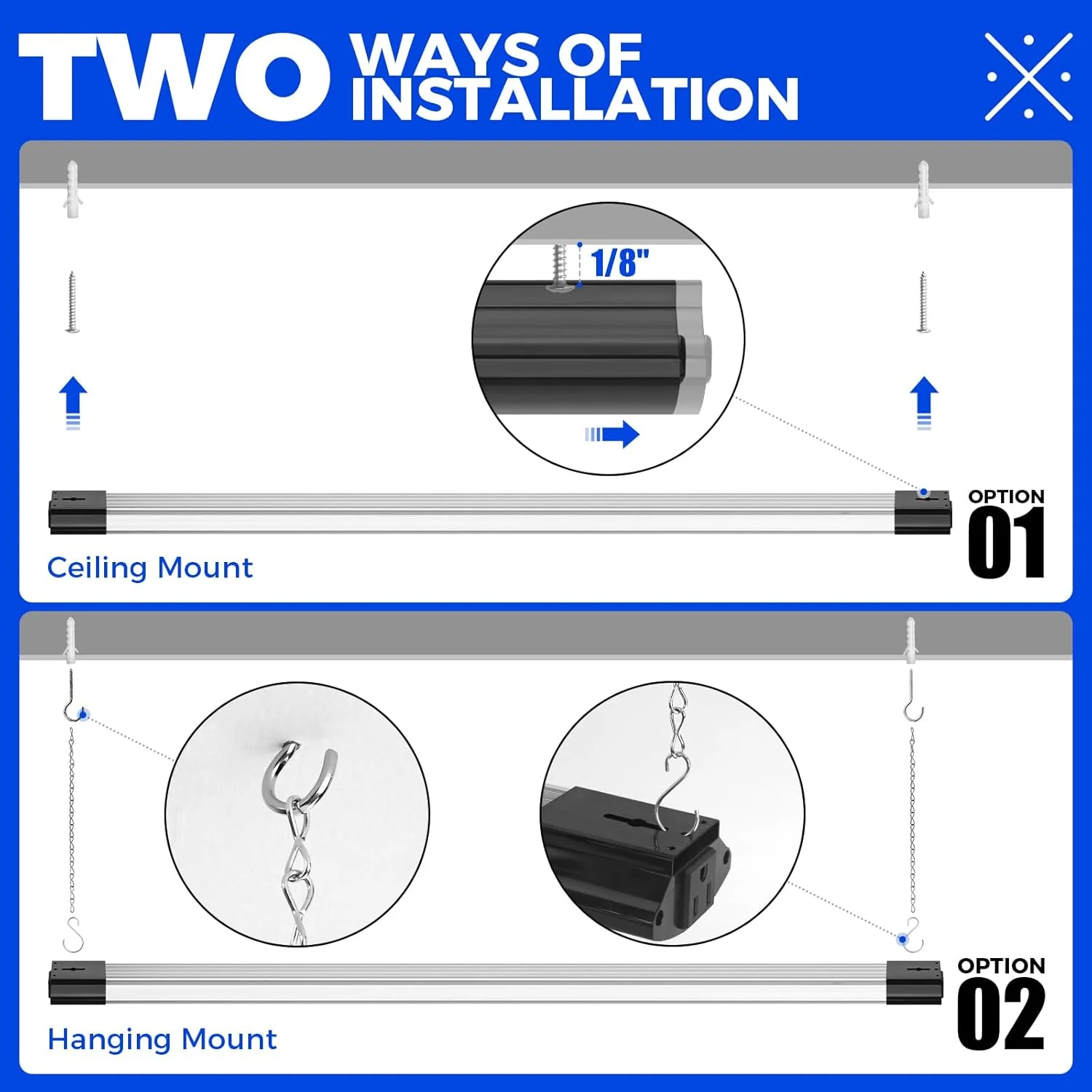 Barrina 84W LED Shop Lights 4FT 5000K 10000LM | Hanging, Linkable & Power Plug Cords | BS84 - Image 5