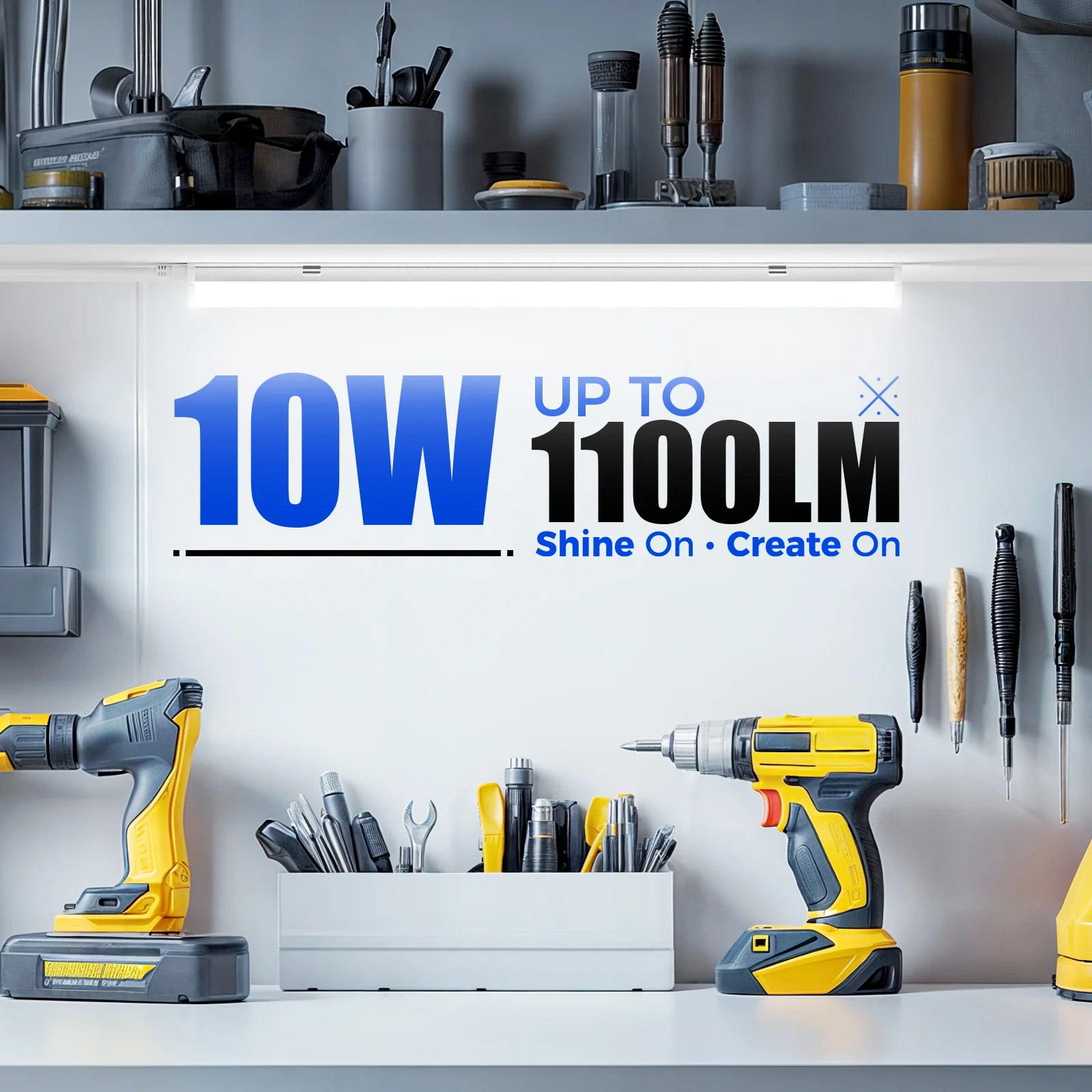 Barrina T5 10W LED Shop Lights 2FT 6500K 1100LM | Linkable & Corded Electric Switch | AAF10 - Image 4