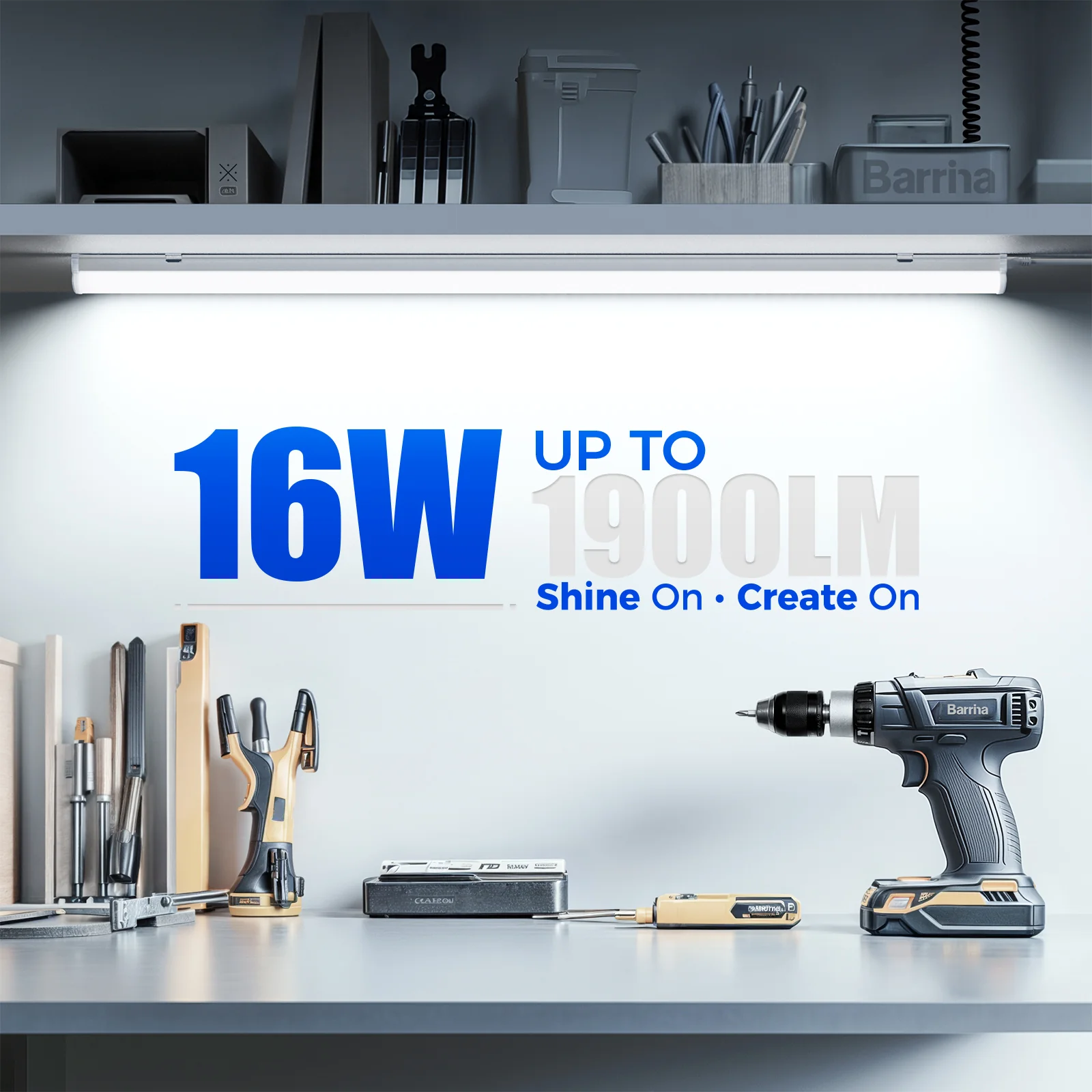 Barrina T5 16W LED Shop Lights 3FT 6500K 1900LM | Linkable & Corded Electric Switch | AAI16 - Image 3