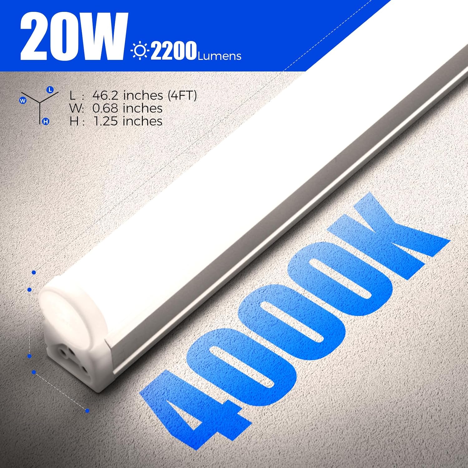 Barrina T5 20W LED Shop Lights 4FT 4000K 2200LM | Linkable & Corded Electric Switch | AAL20 - Image 6