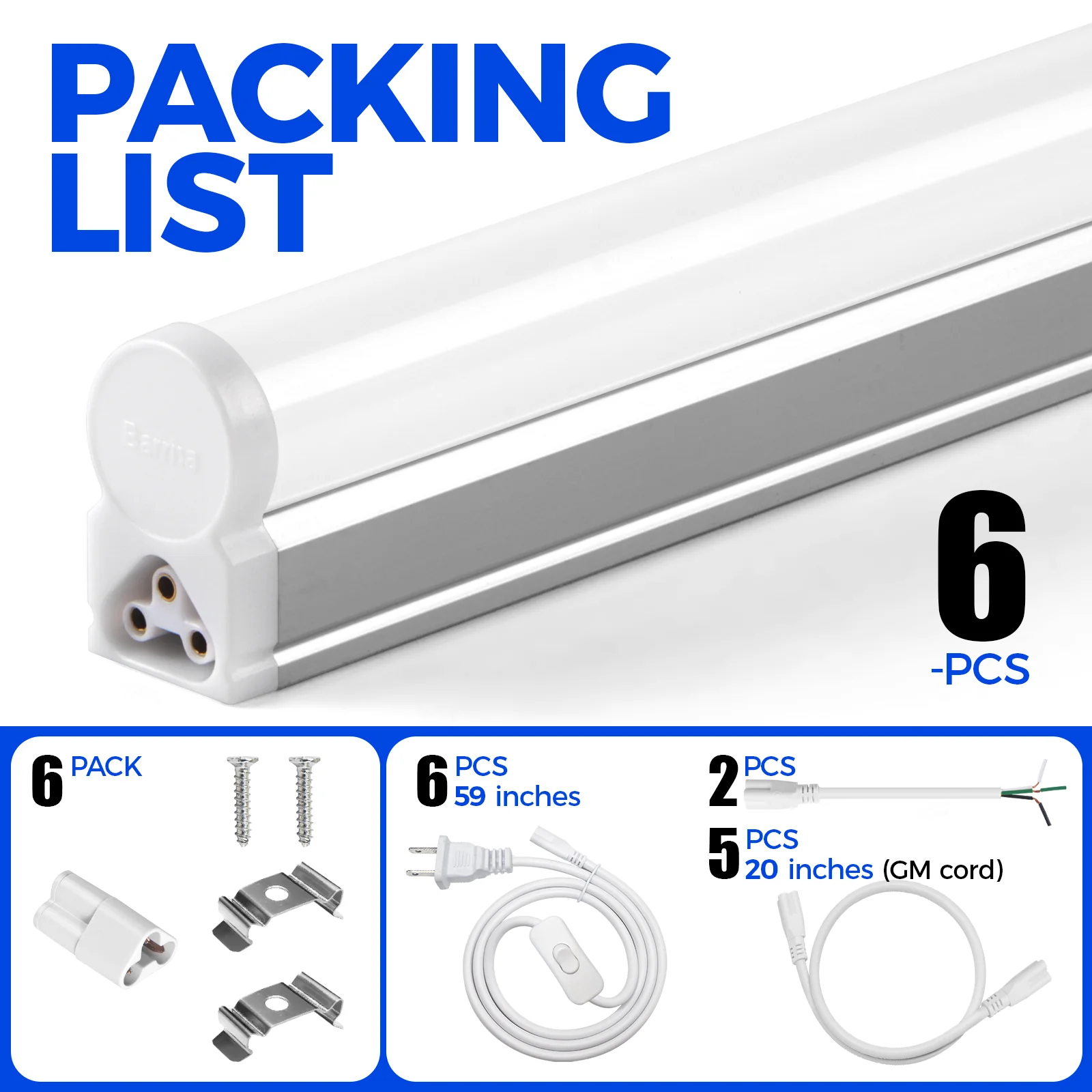 Barrina T5 20W LED Shop Lights 4FT 5000K 2200LM | Linkable & Corded Electric Switch | AAL20 - Image 9