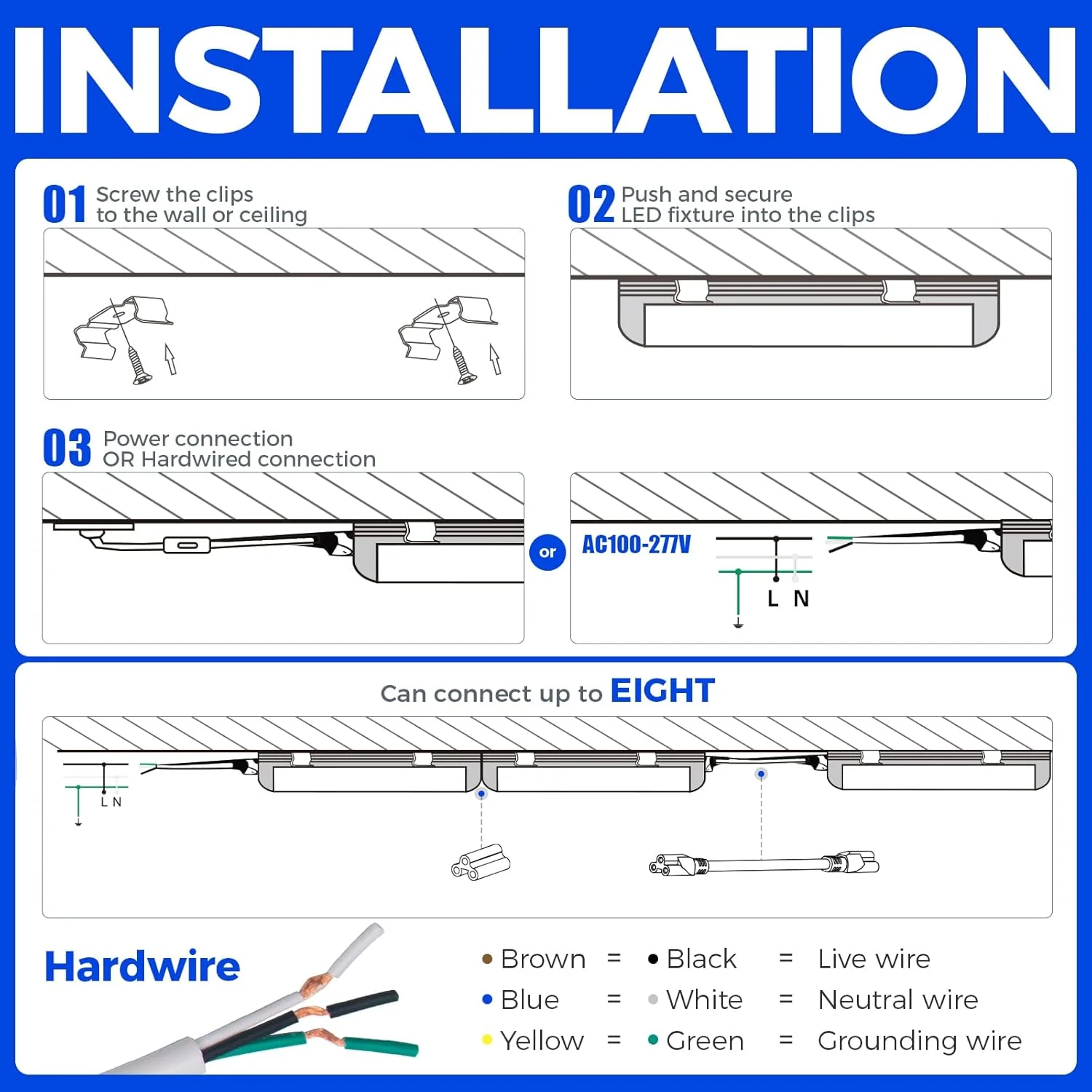 Barrina T8 30W LED Shop Lights 3FT 5000K 4000LM | Clear Cover & V Shape Tube | BAI30 - Image 9