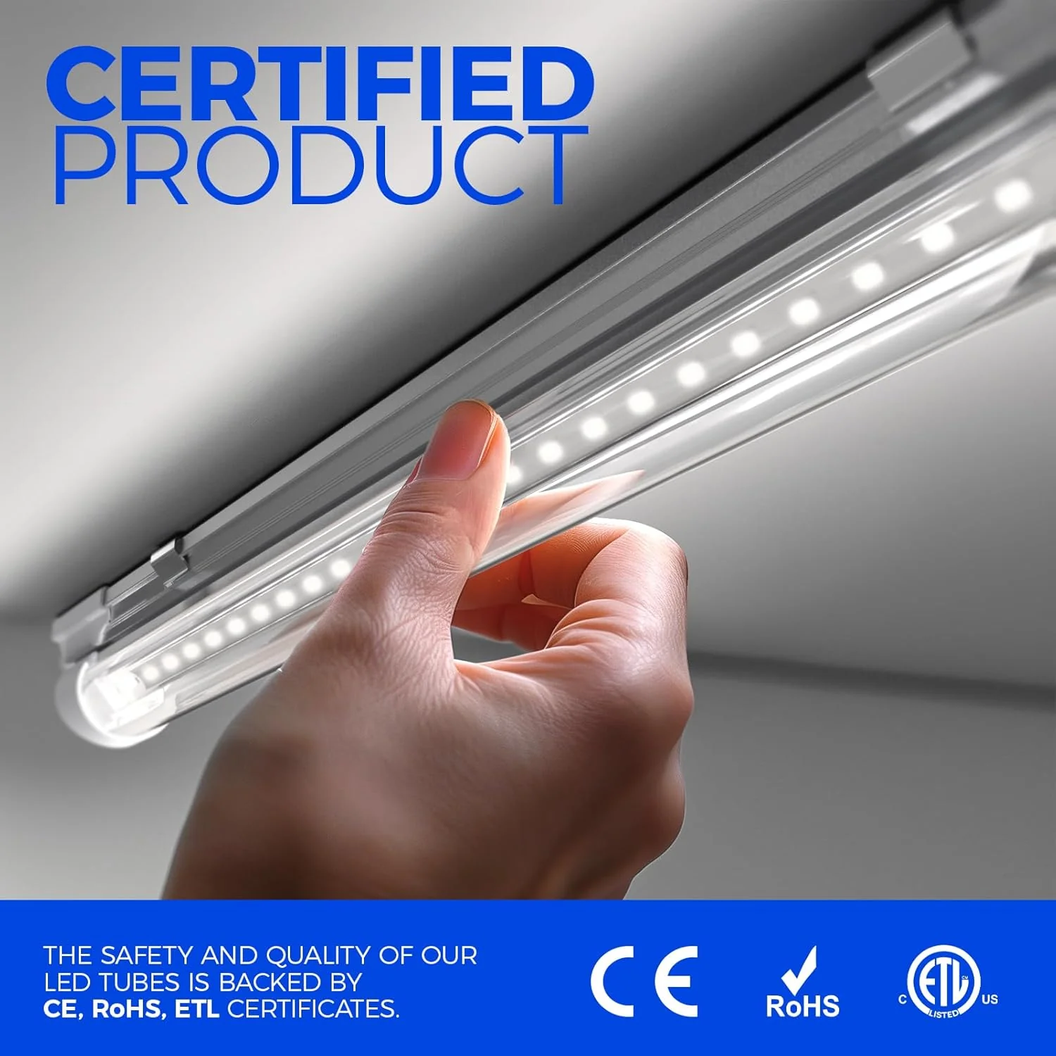 Barrina T8 72W LED Shop Lights 8FT 5000K 10000LM | Clear Cover & V Shape Tube | BAX72 - Image 4