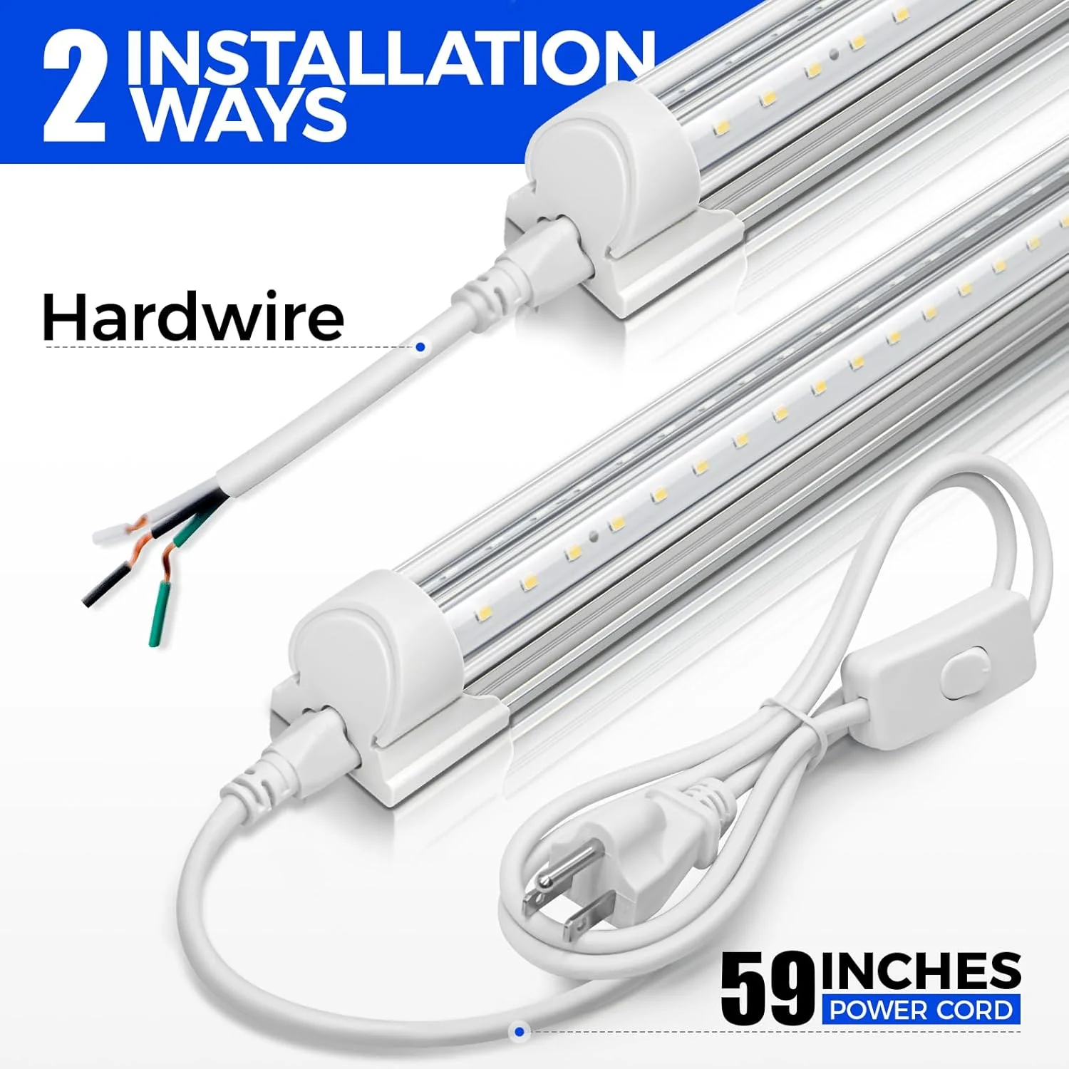 Barrina T8 72W LED Shop Lights 8FT 5000K 10000LM | Clear Cover & V Shape Tube | BAX72 - Image 6