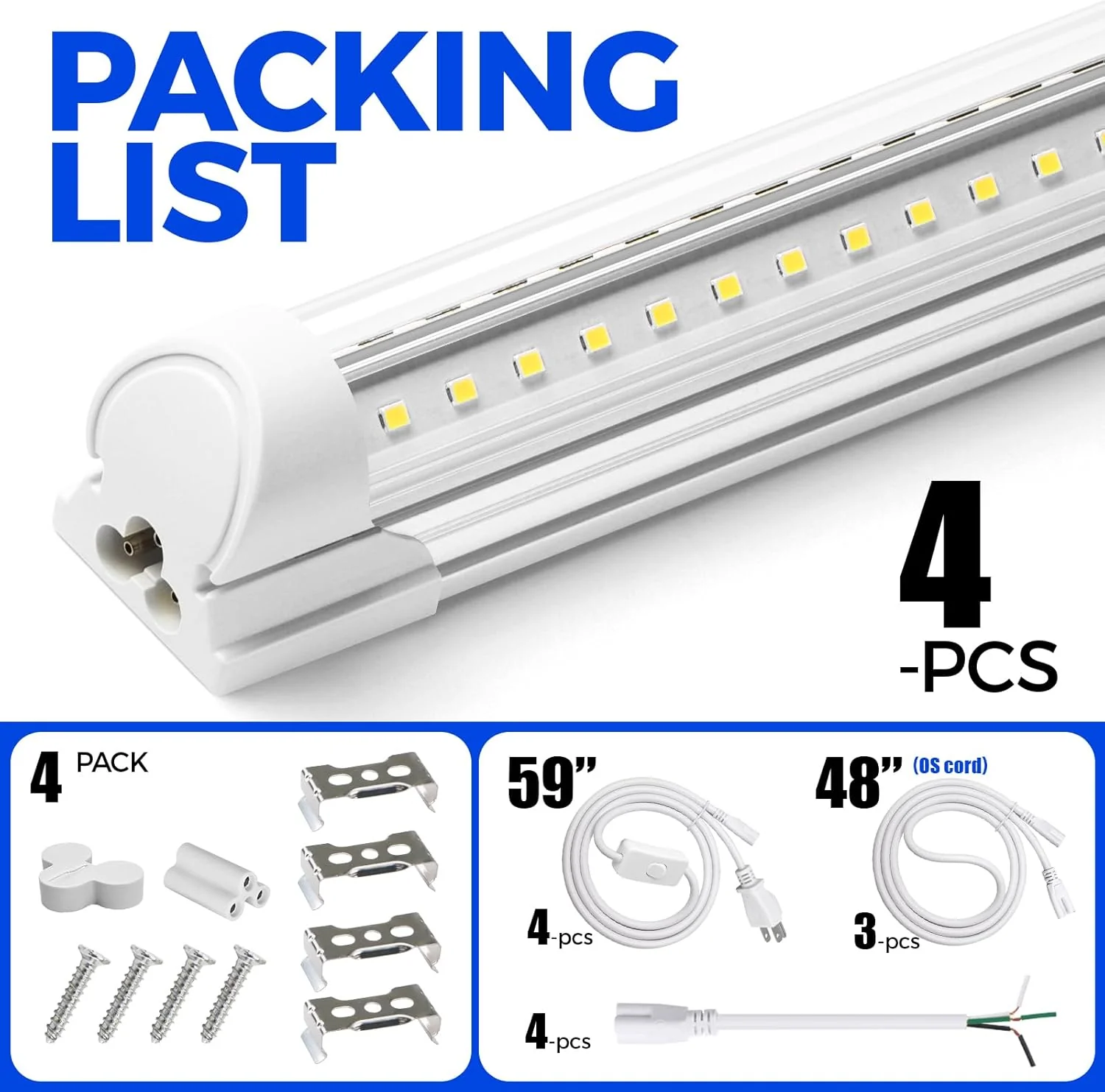 Barrina T8 72W LED Shop Lights 8FT 5000K 10000LM | Clear Cover & V Shape Tube | BAX72 - Image 8